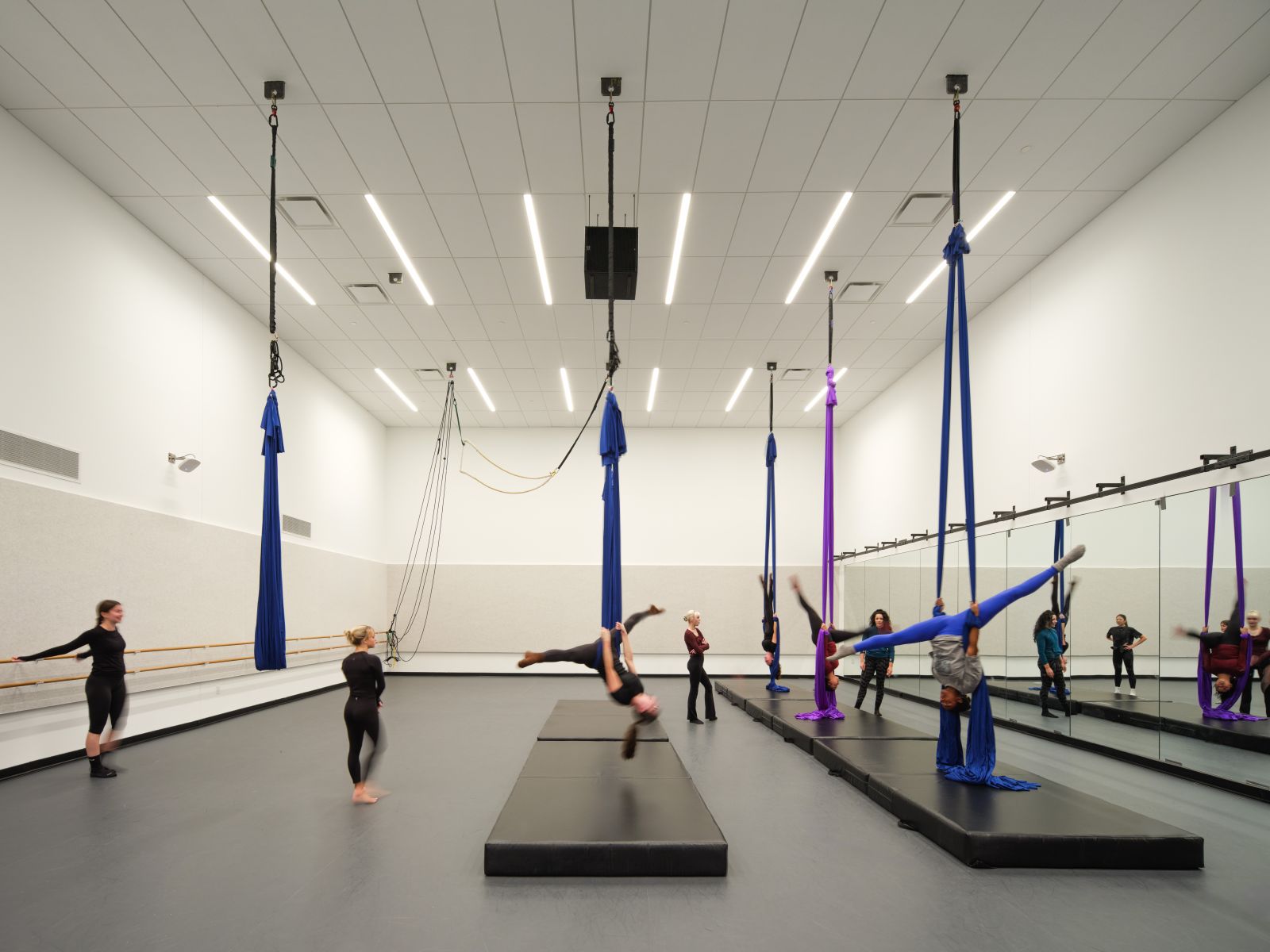 A new double-height studio provides room for aerial work. Photo: Chris Cooper